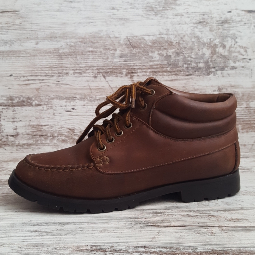 ⚁Maine Woods Brown Leather Ankle Boots